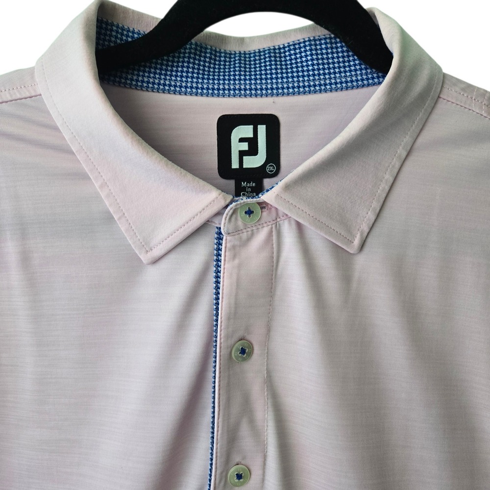 Footjoy‎ FJ Mens Polo Shirt Pink Textured Golf Sportswear 2XL